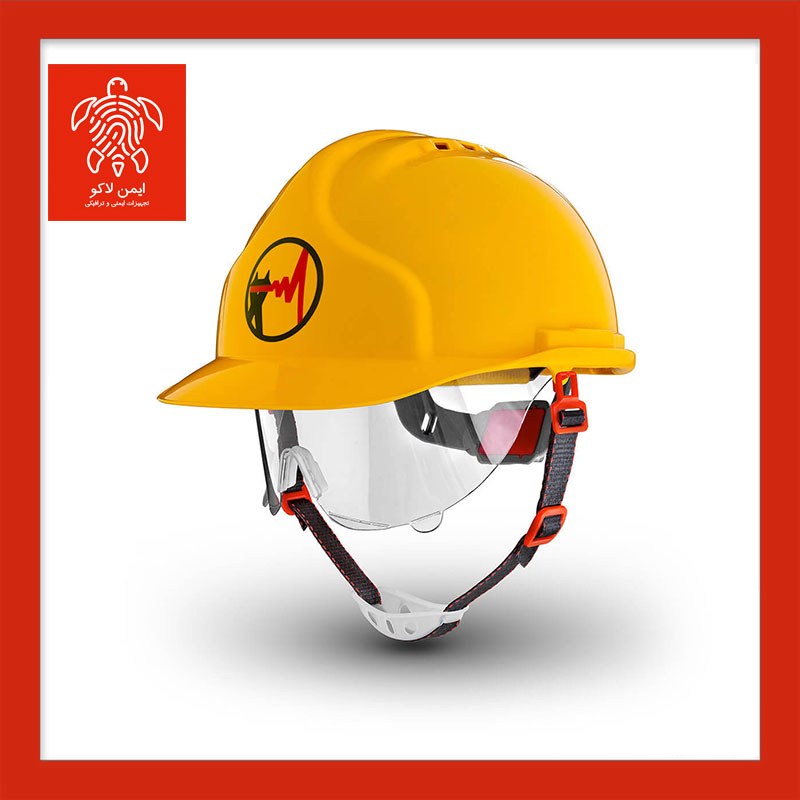 کلاه ایمنی همراه با عینک ایمنی عایق برق مدل MK7 هترمن