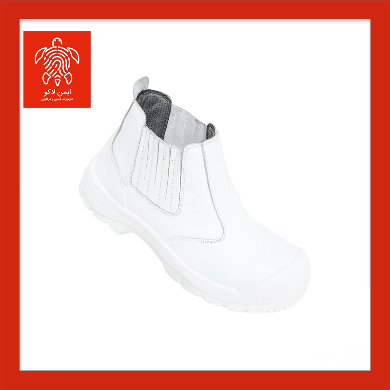 کفش ایمنی فرزین مدل مهندسی ورک‌من کشی ساق بلند سفید