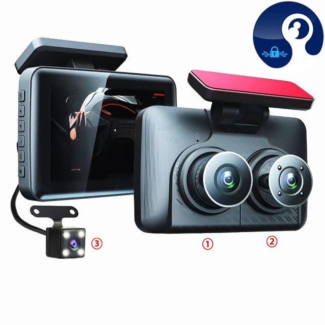 دوربین ثبت وقایع خودرو 3 لنز مدل Y18