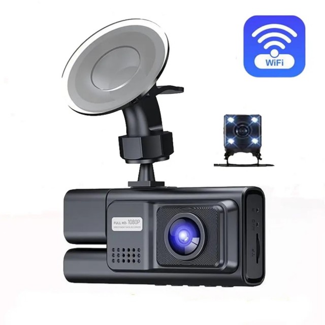 دوربین ثبت وقایع خودرو 3 لنز وای فای دار مدل S19