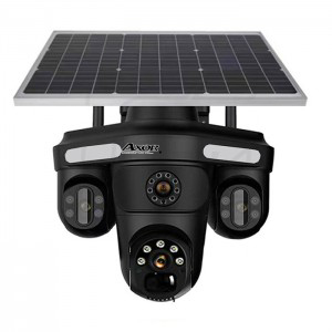 دوربین مداربسته سه لنز سولار سیم‌کارتی آکسور 5 مگاپیکسل مدل OKAM QQ871BD-WP-4-4G-AS-T