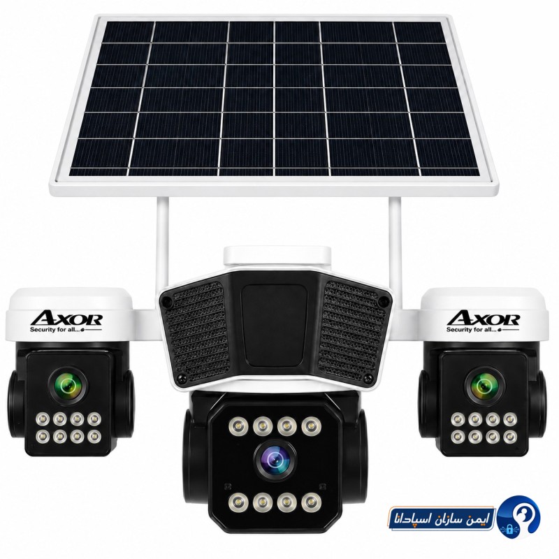 دوربین خورشیدی سیمکارتی آکسور سه لنز قابل تنظیم چرخشی 8MP مدل W3495-okam