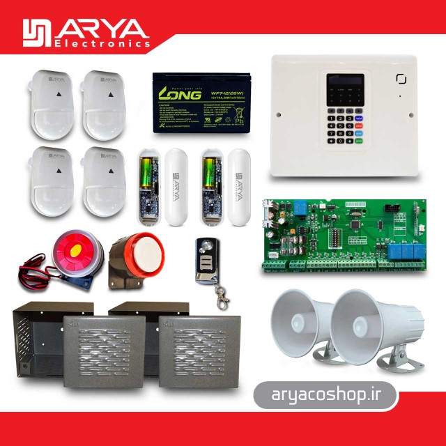 پکیج کامل دزدگیر آریا A970 با چهار چشمی دزدگیر آریا AV5