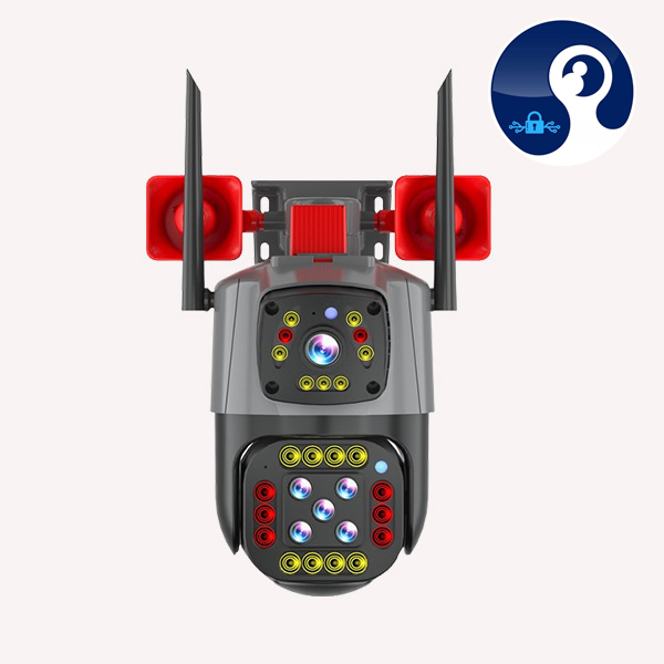 دوربین سیمکارتی دو لنزه آژیر دار v380 pro