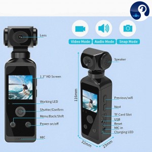 دوربین ورزشی اکشن کمرا (Action Camera) ضد آب P1 4K