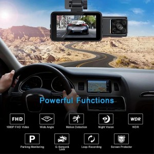 دوربین ثبت وقایع خودرو سه لنز مدل BLACK BOX