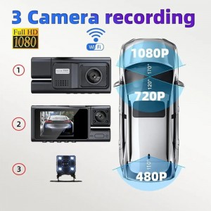 دوربین ثبت وقایع خودرو 3 لنز وای فای دار مدل S19