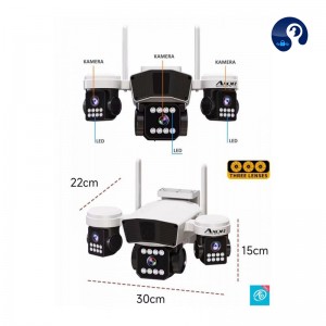 دوربین سیمکارتی آکسور سه لنز قابل تنظیم چرخشی 8MP مدل S395-okam