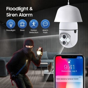 دوربین وای فای طرح لامپی چرخشی مدل 2 لنز