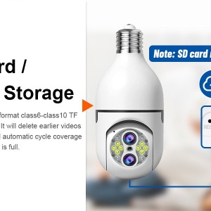 دوربین وای فای طرح لامپی چرخشی مدل 2 لنز