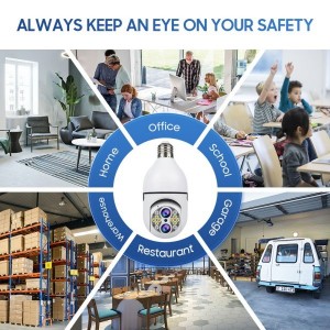 دوربین وای فای طرح لامپی چرخشی مدل 2 لنز