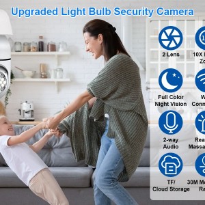 دوربین وای فای طرح لامپی چرخشی مدل 2 لنز