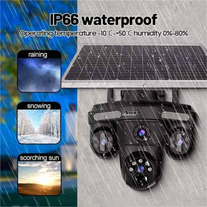 دوربین مداربسته سه لنز سولار سیم‌کارتی آکسور 5 مگاپیکسل مدل OKAM QQ871BD-WP-4-4G-AS-T