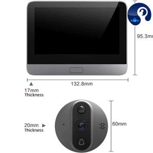 دوربین چشمى درب مانیتور دار Wi-Fi C4 با نگهداری شارژ بالا