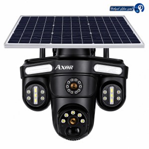 دوربین مداربسته سه لنز سولار سیم‌کارتی آکسور 5 مگاپیکسل مدل OKAM QQ871BD-WP-4-4G-AS-T