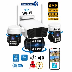 دوربین سیمکارتی آکسور سه لنز قابل تنظیم چرخشی 8MP مدل S395-okam