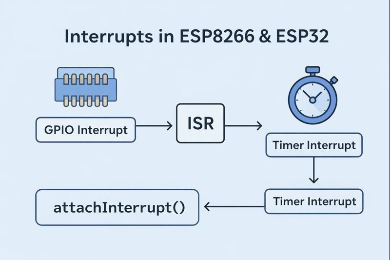 وقفه‌ها (Interrupts) در ESP8266 و ESP32 | آموزش جامع Interrupt در ESP