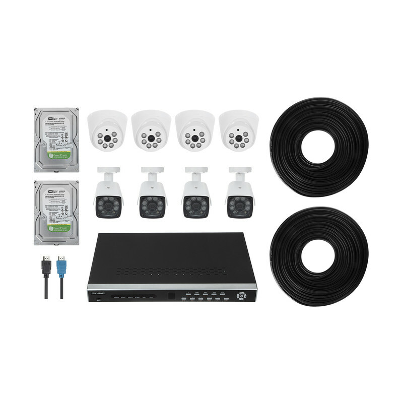 پک دوربین مدار بسته آنالوگ هایک ویژن 8 دوربین + DVR مدل DS-7208HWI-SH