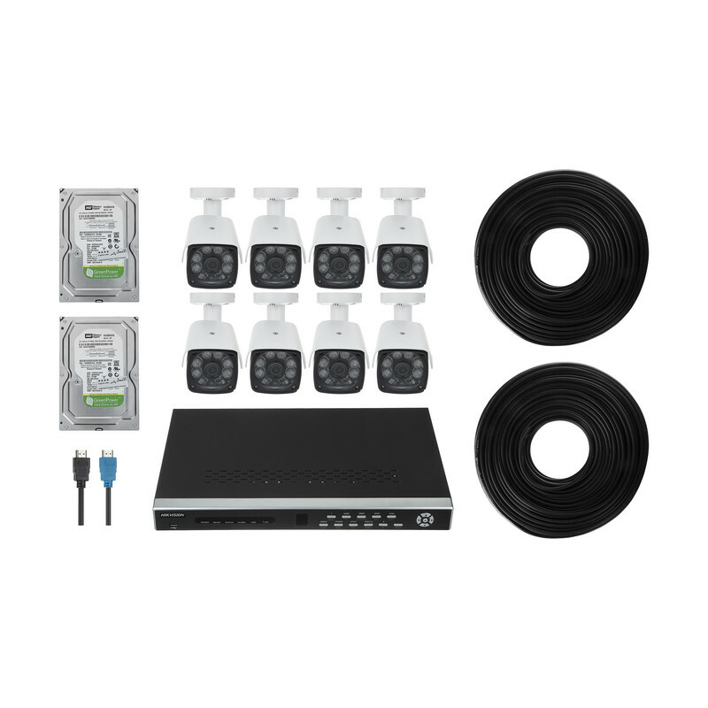 پکیج 8 دوربین مدار بسته آنالوگ هایک ویژن مدل DS-7208HWI-SH- 8Bullet