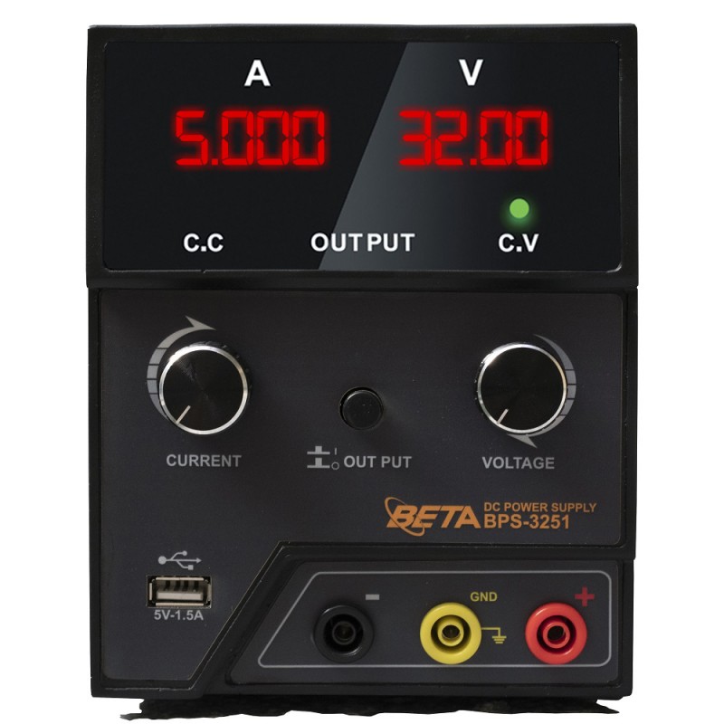 منبع تغذیه خطی متغیر 0 تا 32 ولت 5A با نمایشگر دیجیتال 4 رقمی