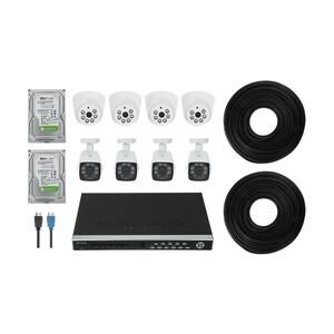 پک دوربین مدار بسته آنالوگ هایک ویژن 8 دوربین + DVR مدل DS-7208HWI-SH