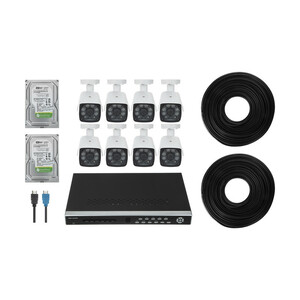 پکیج 8 دوربین مدار بسته آنالوگ هایک ویژن مدل DS-7208HWI-SH- 8Bullet