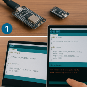 آموزش آپلود اولین برنامه روی ESP (ESP8266 / ESP32) — قدم‌به‌قدم، از صفر تا اجرا