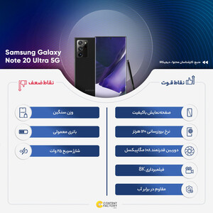 گوشی موبایل سامسونگ مدل Galaxy Note 20 Ultra 5G SM-N986 دو سیم کارت ظرفیت 256 گیگابایت(ریجسترشده - کارکرده با ده روز مهلت تست)