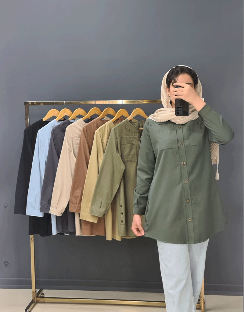 مانتو کتان  پاییزه بهاره جیب دوبل