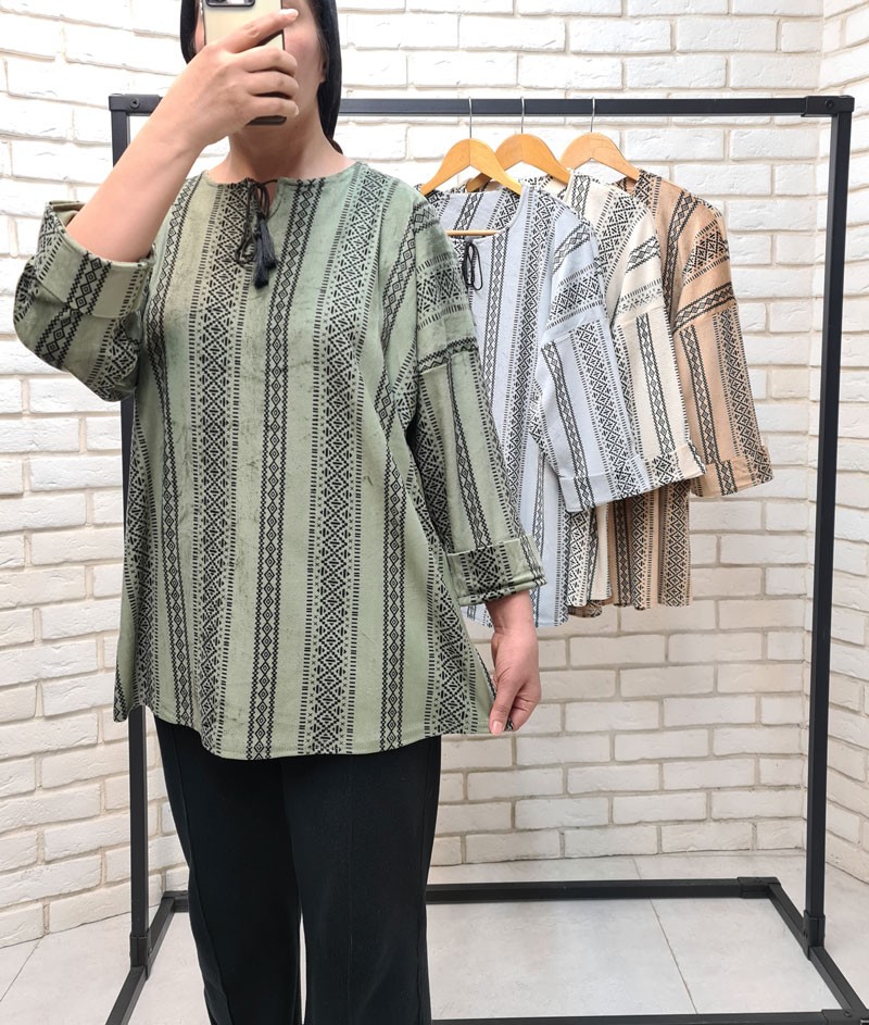 تونیک مخمل یقه بندی