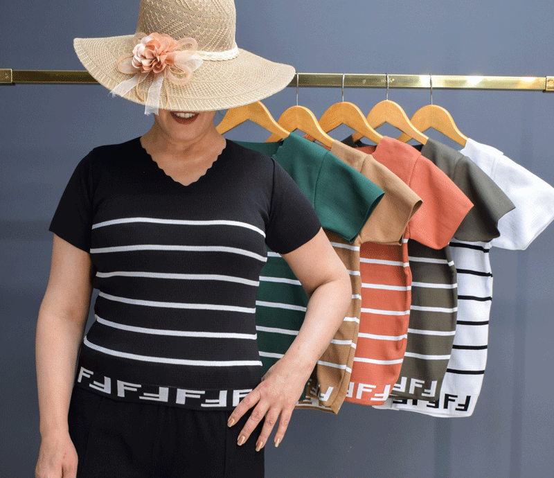 تیشرت بافت کشی فندی