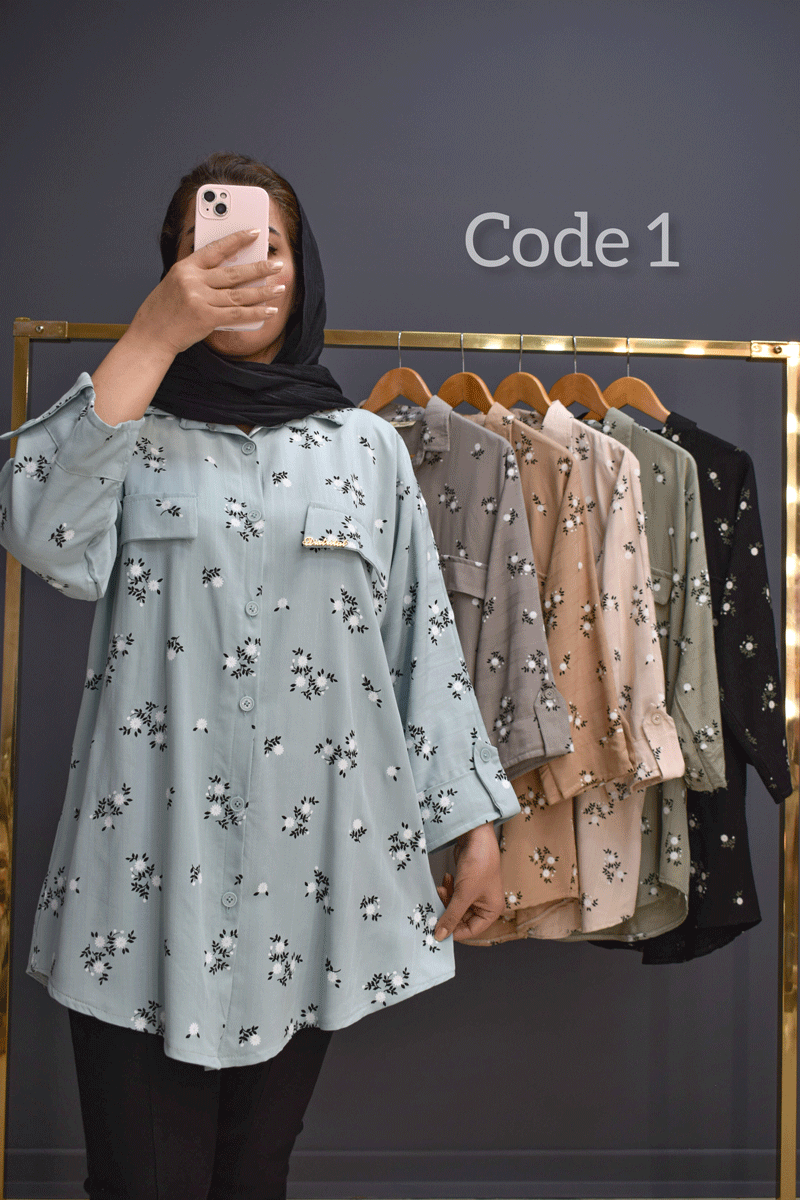 تونیک مانتویی شکوفه ای