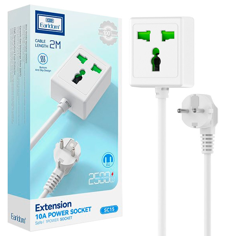 تبدیل برق سه به دو با کابل دو متری EARLDOM ES SC15