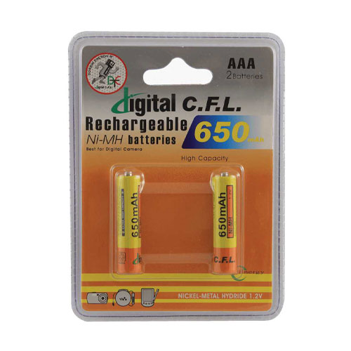 باتری شارژی نیم قلمی CFL 650mAh