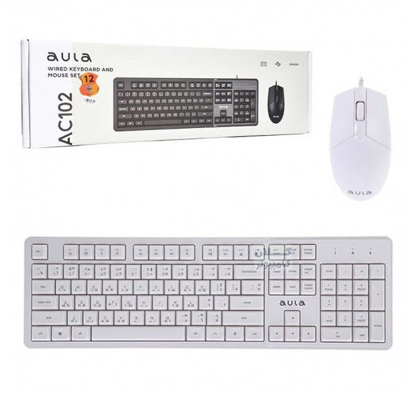 کیبورد و ماوس سیمدار AULA AC105 WHITE
