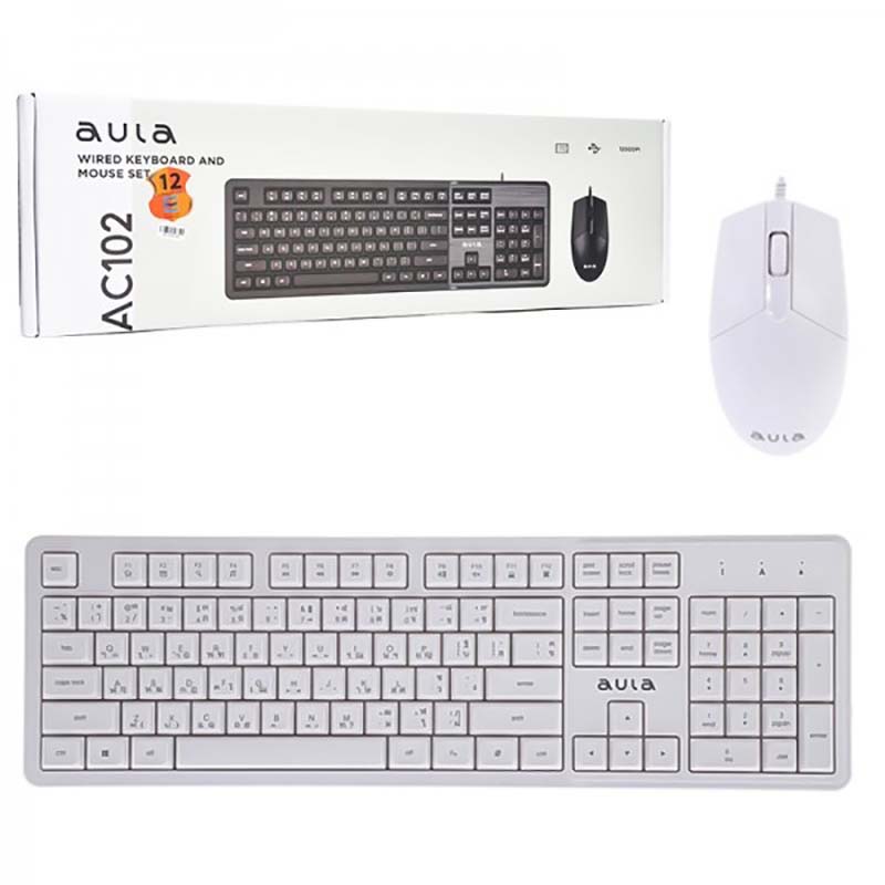 کیبورد و ماوس سیمدار AULA AC102 WHITE