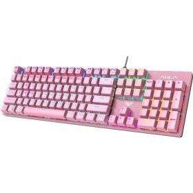 کیبورد سیمدار گیمینگ AULA s2022 PINK