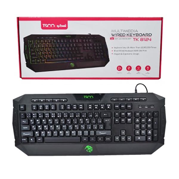 کیبورد سیمدار TSCO TK8124 GAMING