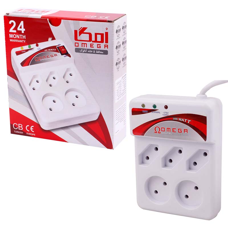 محافظ برق 5 خانه کلیددار OMEGA 3M
