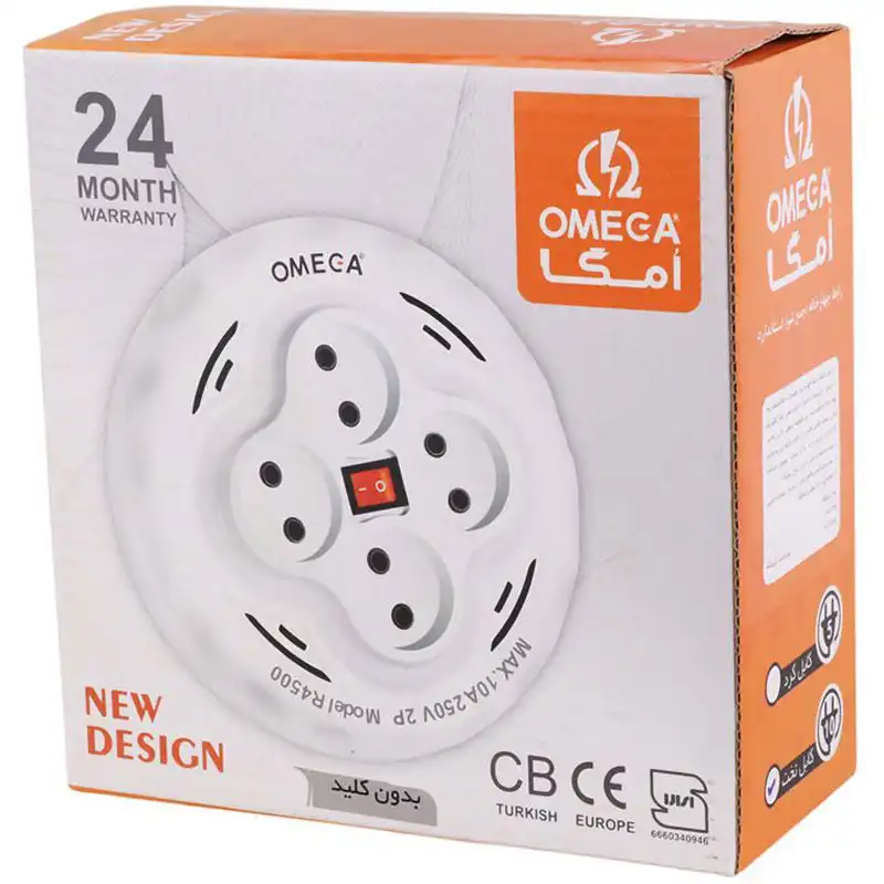 رابط برق 4 خانه جمع شو OMEGA R4500 10M
