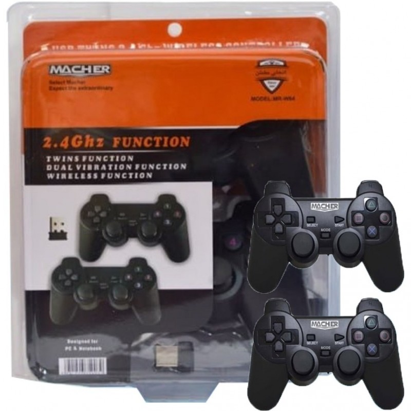 دسته بازی دوبل شوک بی سیم MACHER MR64