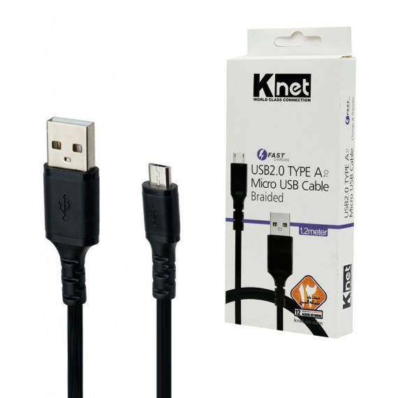 کابل شارژر میکرو KNET BRAIDED