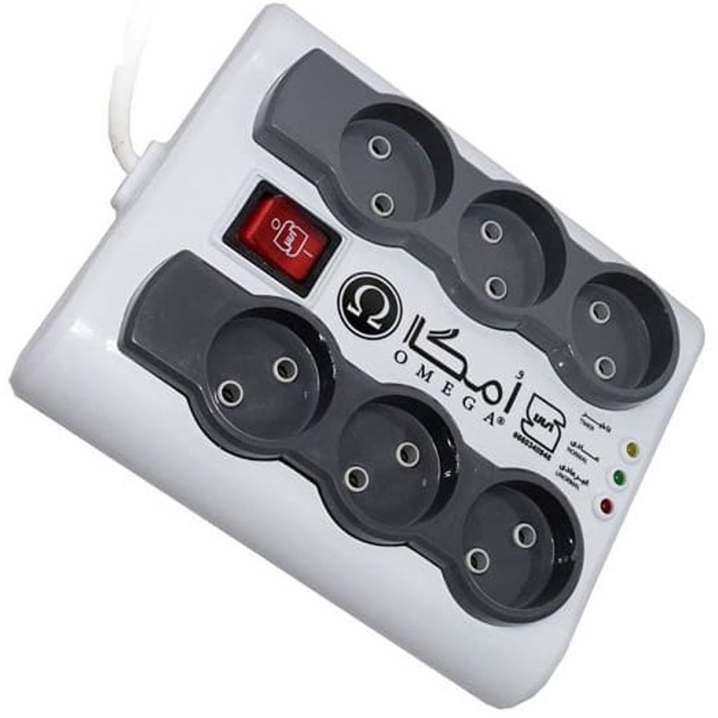 محافظ برق 5 خانه کلیددار OMEGA 1.5M