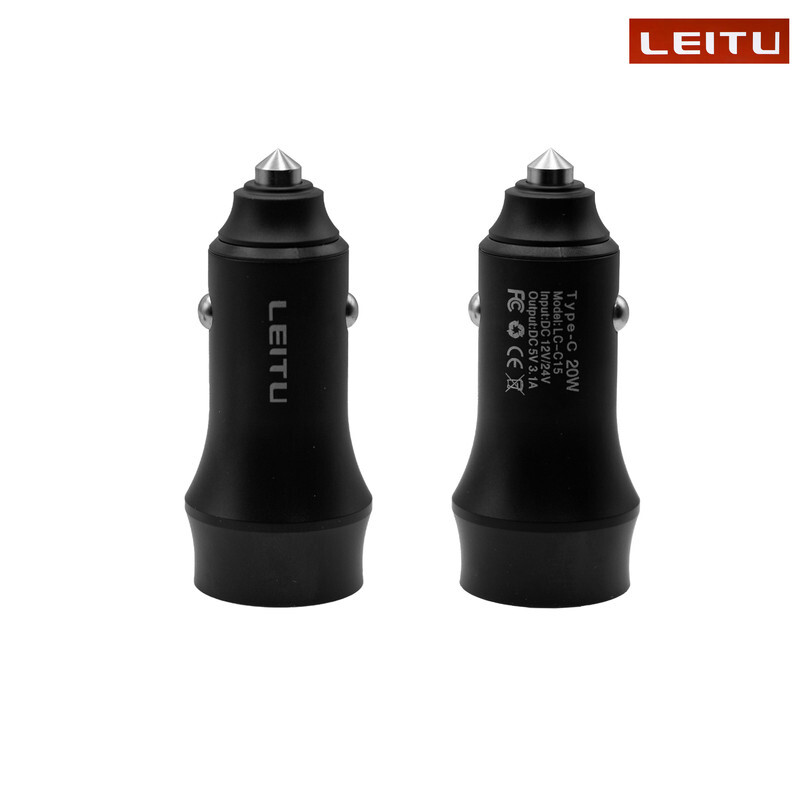 شارژر فندکی LEITU LCC15 PD 20W + کابل آیفون