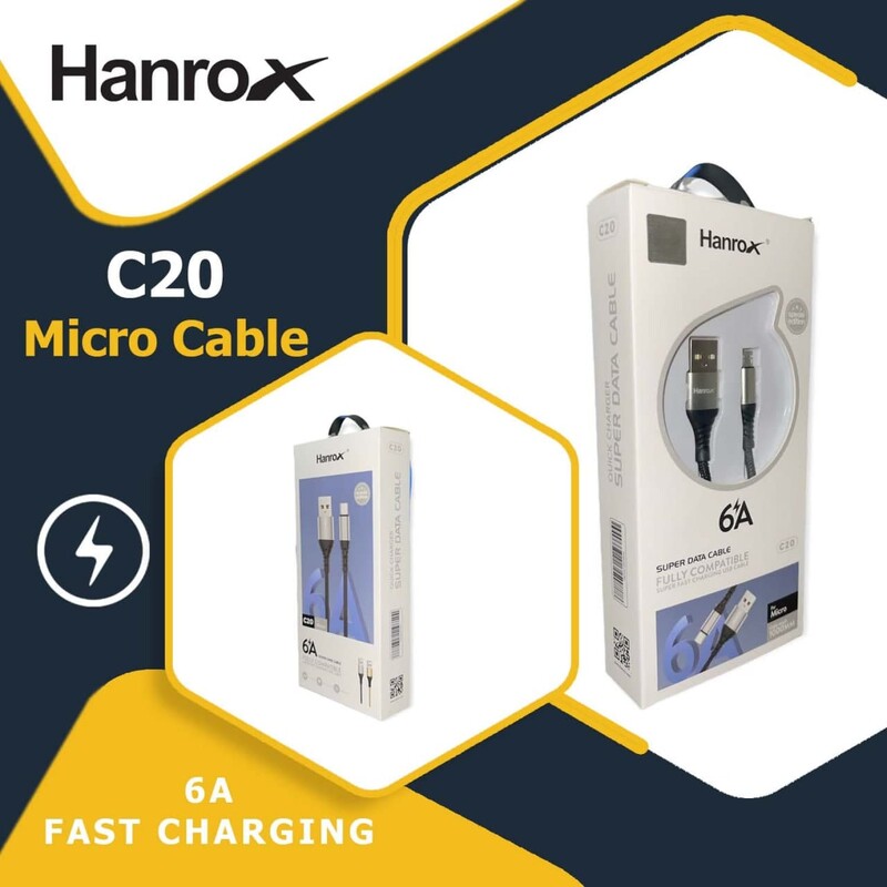 کابل شارژر میکرو HANROX C20 6A
