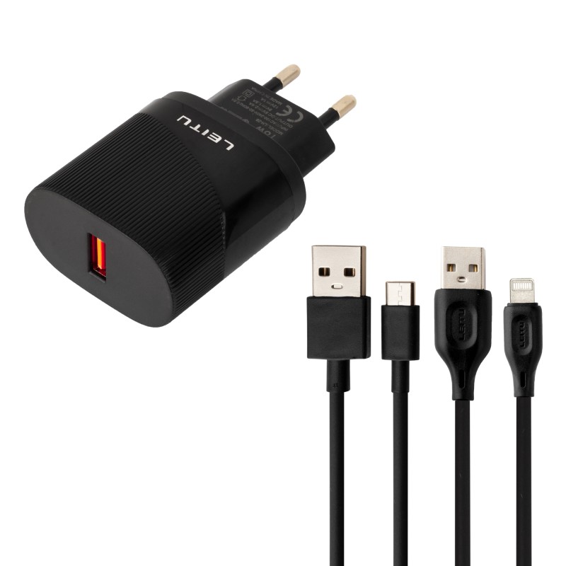 شارژر دیواری LEITU LH28 + کابل آیفون