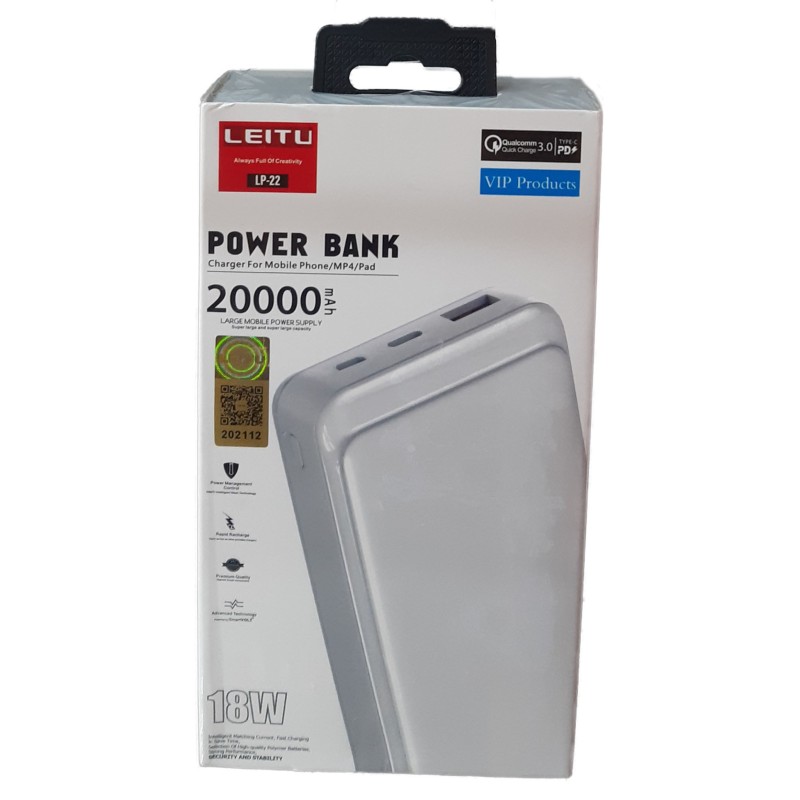 پاوربانک LEITU LP22 20000 PD 18W