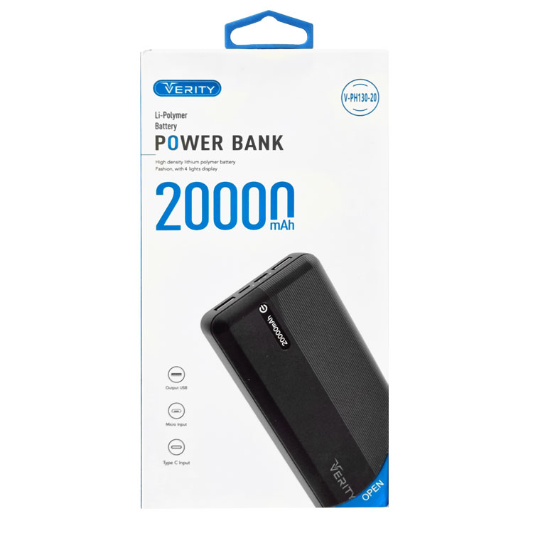 پاوربانک VERITY 130 20000MAH