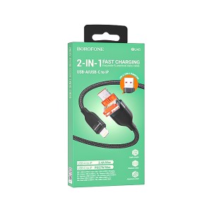 کابل شارژر تایپ سی/USB به آیفون BROFONE BU45