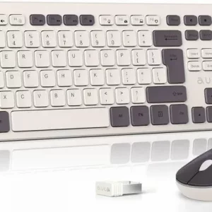 کیبورد و ماوس بی سیم AULA AC308 WHITE